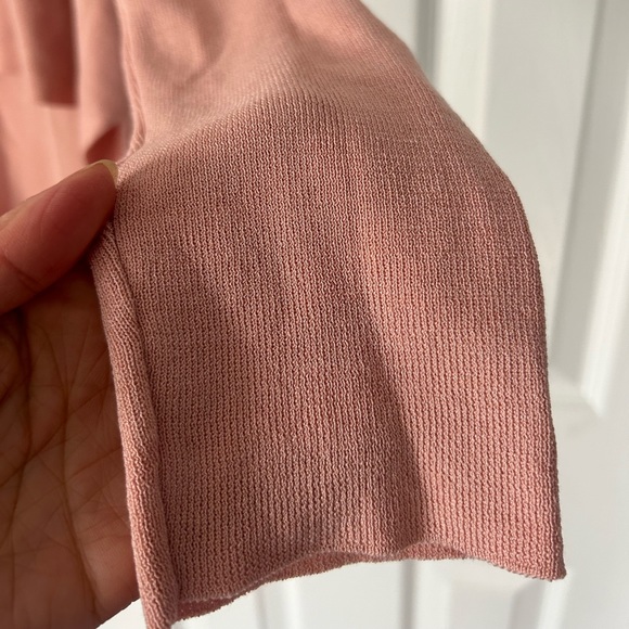 Eileen Fisher Top Hi Low Split Hem Long Doleman Sleeve Pale Blush Medium - Picture 10 of 16